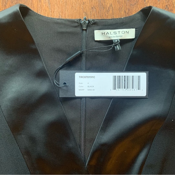 Halston Heritage Black Cutout Wide Leg Jumpsuit - Size 4 - Picture 5 of 7